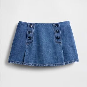 Blue Denim Sailor Button Skort